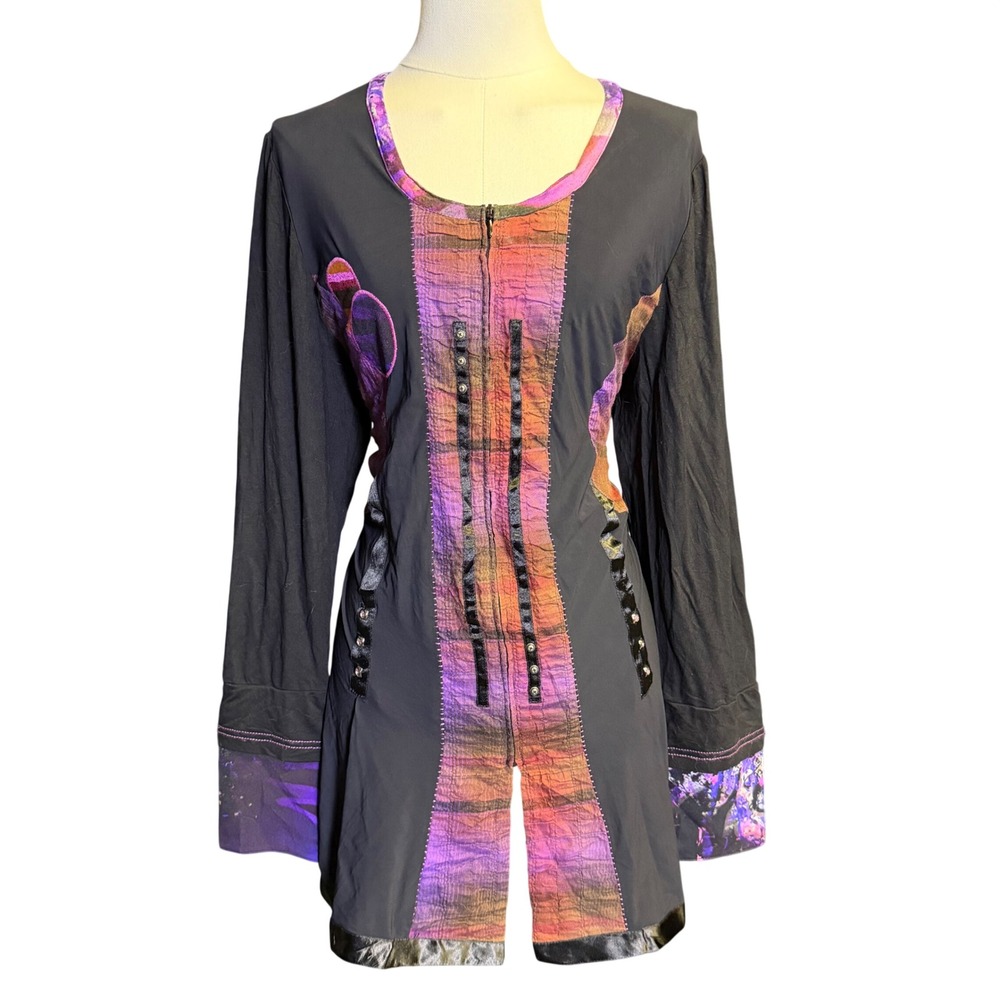 Pause Café Paris Avant Garde Patchwork Tunic Top M Grunge Whimsigoth Fairycore